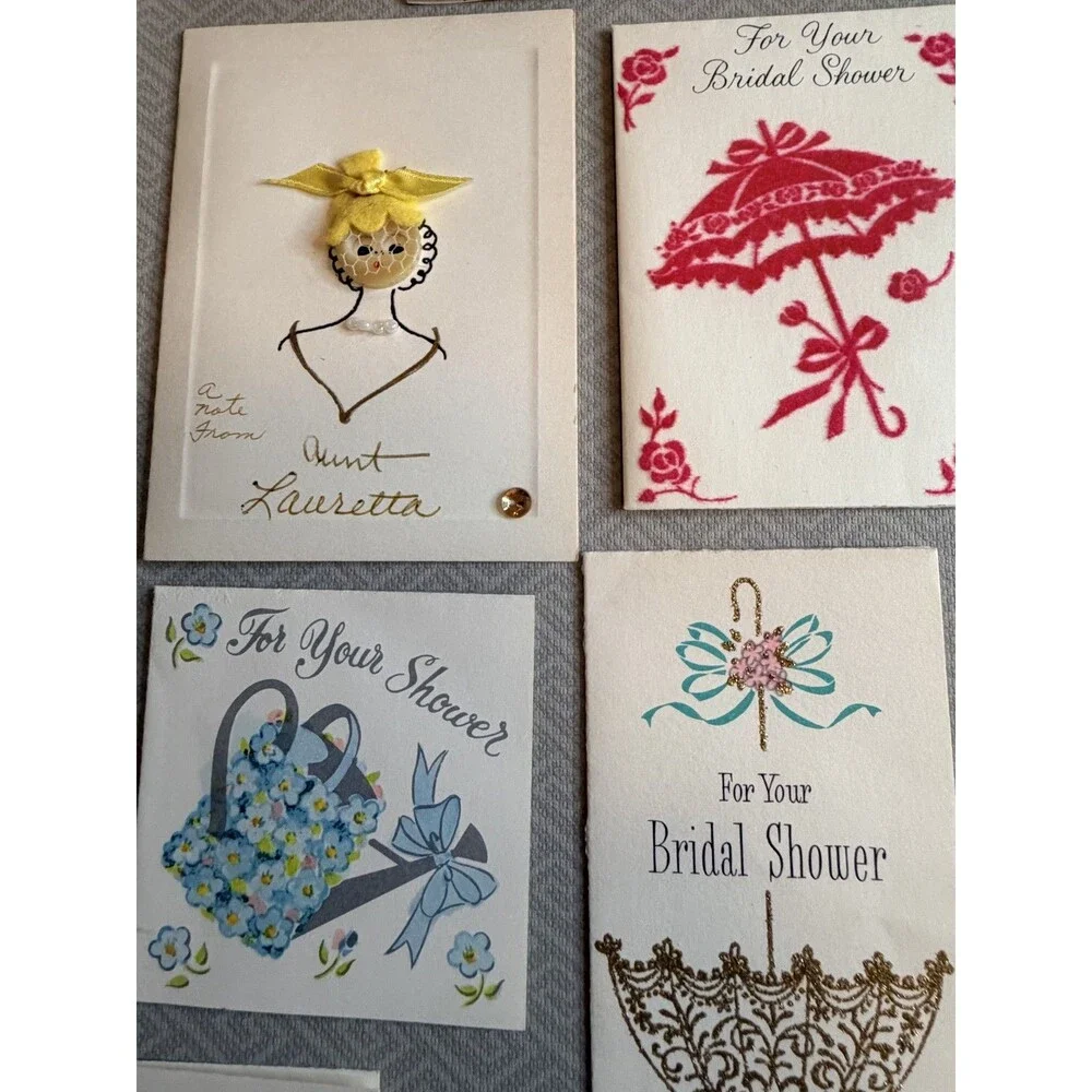 Vintage Bridal Shower Greeting Cards Lot of 33 Mid-Century Wedding Ephemera WOW